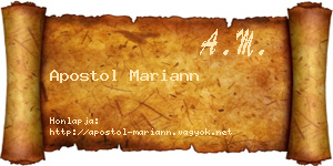 Apostol Mariann névjegykártya